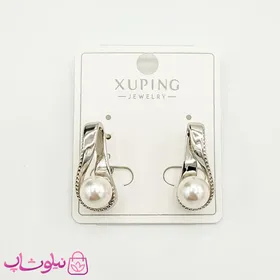 گوشواره زنانه ژوپینگ مدل نقره ای مرواریدی
