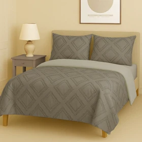 سرویس روتختی کاوری مینیمال طرح برجسته لوزی درشت