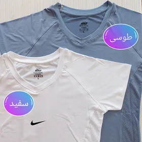تیشرت یقه هفت زنانه ورزشی بغل تور nike