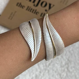 بنگل برگ با میناکاری صدفی