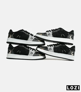 کفش کتانی مردانه و زنانه مشکی سفید NIKE jordan Vodoo