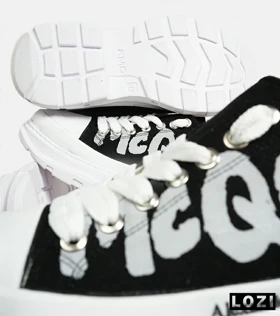 کفش کتانی نیم ساق سفید مشکی Alexander McQueen