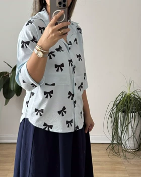 شومیز مانتویی پاپیونی