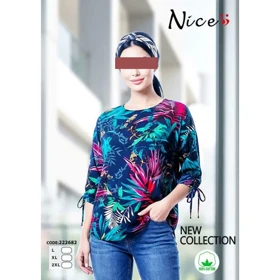 شومیز نخی زنانه مدل آبرنگی