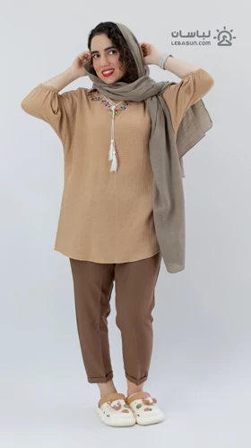 تونیک یقه گلی