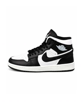 کفش کتانی مردانه مدل جردن وان ساق‌دار مشکی سفید Nike jordan1
