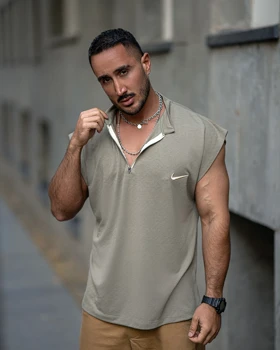 رکابی ورزشی وست NIKE نیم زیپ سبز