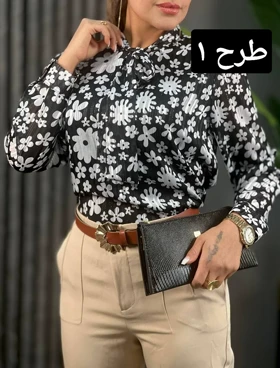 شومیز کریشه پاپیونی کد 1655