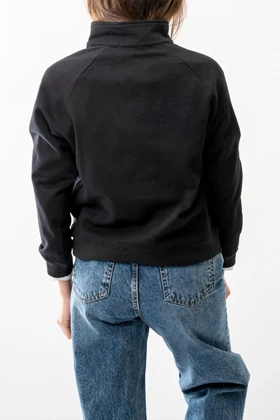 تیشرت آستین بلند نیم زیپ زنانه