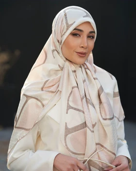 روسری ابریشم ژاکارد قواره 140 30201 (صورتی)