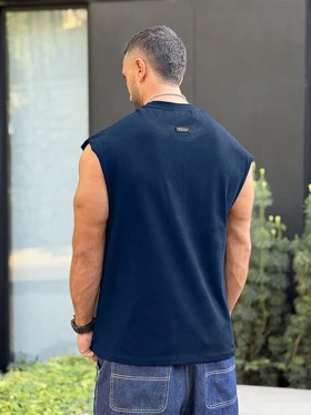 رکابی ورزشی وست پانچی سرمه ای