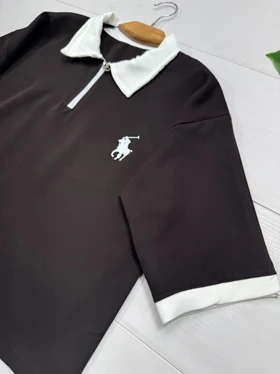 ست نیم زیپ polo جدید (موکا)