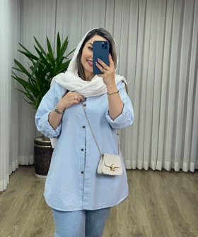 مانتو شومیزی لینن کد 2090
