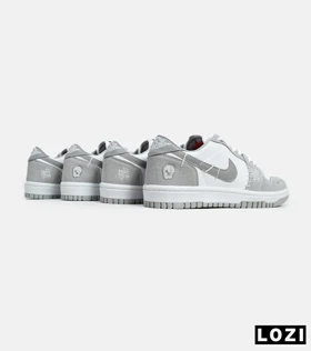 کفش کتانی مردانه و زنانه طوسی سفید نایک NIKE jordan Vodoo مدل 6061