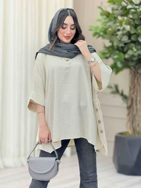 مانتو پانچ بغل سه دکمه کتایون