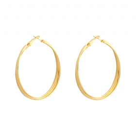 گوشواره زنانه حلقه‌ای سه لاین ساده