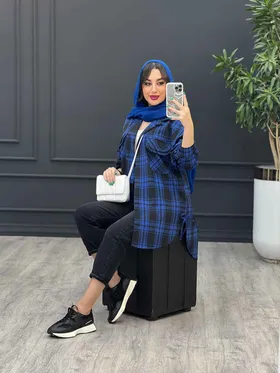مانتو چهارخونه سرجیب دوبل