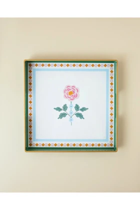سینی English Home مدل Rustic Florals پلیاورتان - سبز