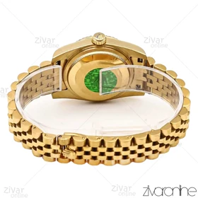 ساعت رولکس دیت جاست زنانه طلایی سفید ایندکس خطی مدیوم 106636