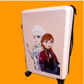 چمدان کودک السا و آنا سایز 20 رنگ صورتی کم رنگ