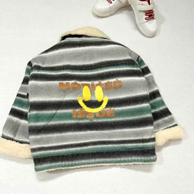 کت تک بچه گانه کتان داخل خز ببعی طرح لبخند