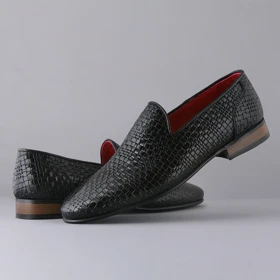 کفش کالج مردانه چرم یلسان مدل آرچر کد 508-MOT (مشکی)