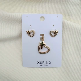 نیم ست صلیب قلبی ژوپینگ بدون زنجیر