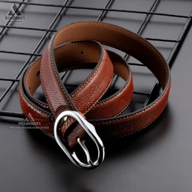 کمربند زنانه چرمی Leather Belt BL100 (قهوه‌ای)