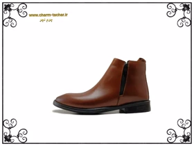 نیم بوت دوزیپ مردانه مدل چلسی چرم طبیعی دست دوزsi172