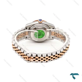 ساعت رولکس زنانه دورنگ رزگلد صفحه قهوه ای دورنگین Rolex-6301-L