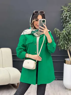 مانتو جیب نما بغل سه دکمه