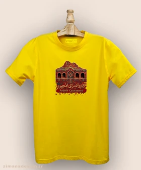 تیشرت مردانه و زنانه طرح کاروانسرای انجیره تلفیق با هنر فرش ایرانی