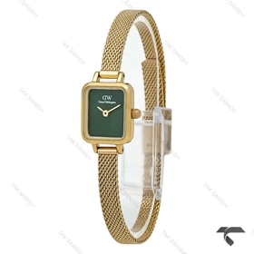 ساعت DW مینی Quadro زنانه حصیری طلایی صفحه سبز مهندسی DW-10679-L