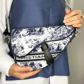 کیف دیور تفنگی Dior Saddle Bags A01 (سورمه‌ای)