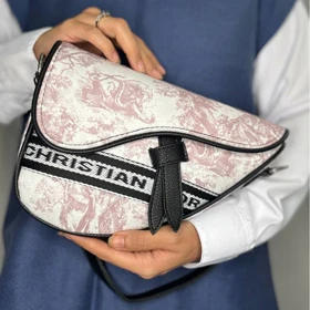 کیف دیور تفنگی Dior Saddle Bags A01 (صورتی)
