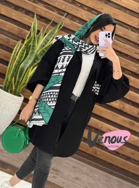 مانتو لینن جیب چاپی