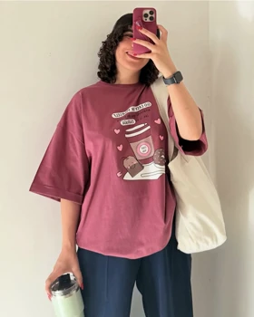 تیشرت باکسی قهوه