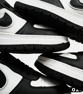 کفش کتانی بزرگ پا مشکی سفید نایک NIKE AIR FORCE مدل 4765