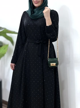 پیراهن مانتویی بلند نگین