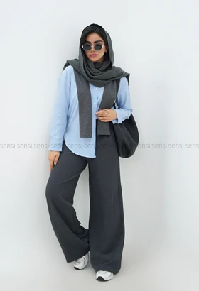 شومیز راه راه ابی کد1004481