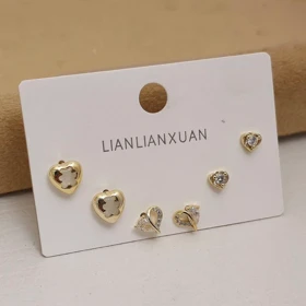 پک گوشواره زنانه فانتزی کد 0150 مینیمال بسته 6عددی