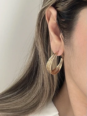 گوشواره زنانه ژوپینگ حلقه‌ای کد 73