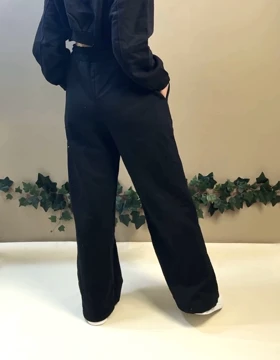 شلوار بگ تو کرکی مشکی زارا