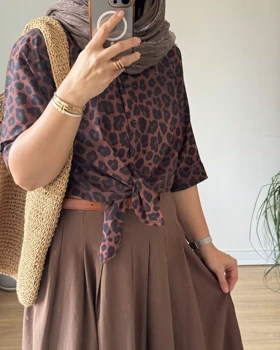 شومیز جلوگره پلنگی
