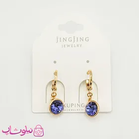 گوشواره آویز سواروسکی ژوپینگ بنفش