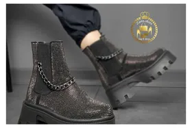 نیم بوت نگینی لژدار زنانه