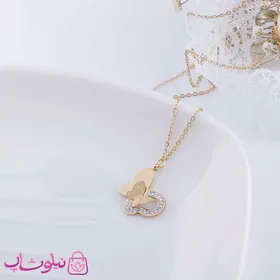گردنبند زنانه نگین‌دار مدل پروانه