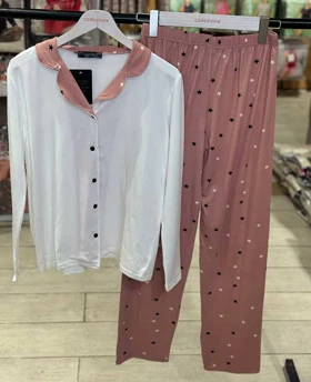 بلوز شلوار جلو دکمه‌ای سایز  نرمال سیاه اینجه کد24001