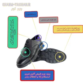 کفش روزمره/رسمی مردانه چرم طبیعی مدل بروژ بندی