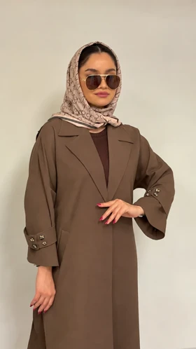 مانتو پشت دکمه مدل ژیکا (نسکافه ای)